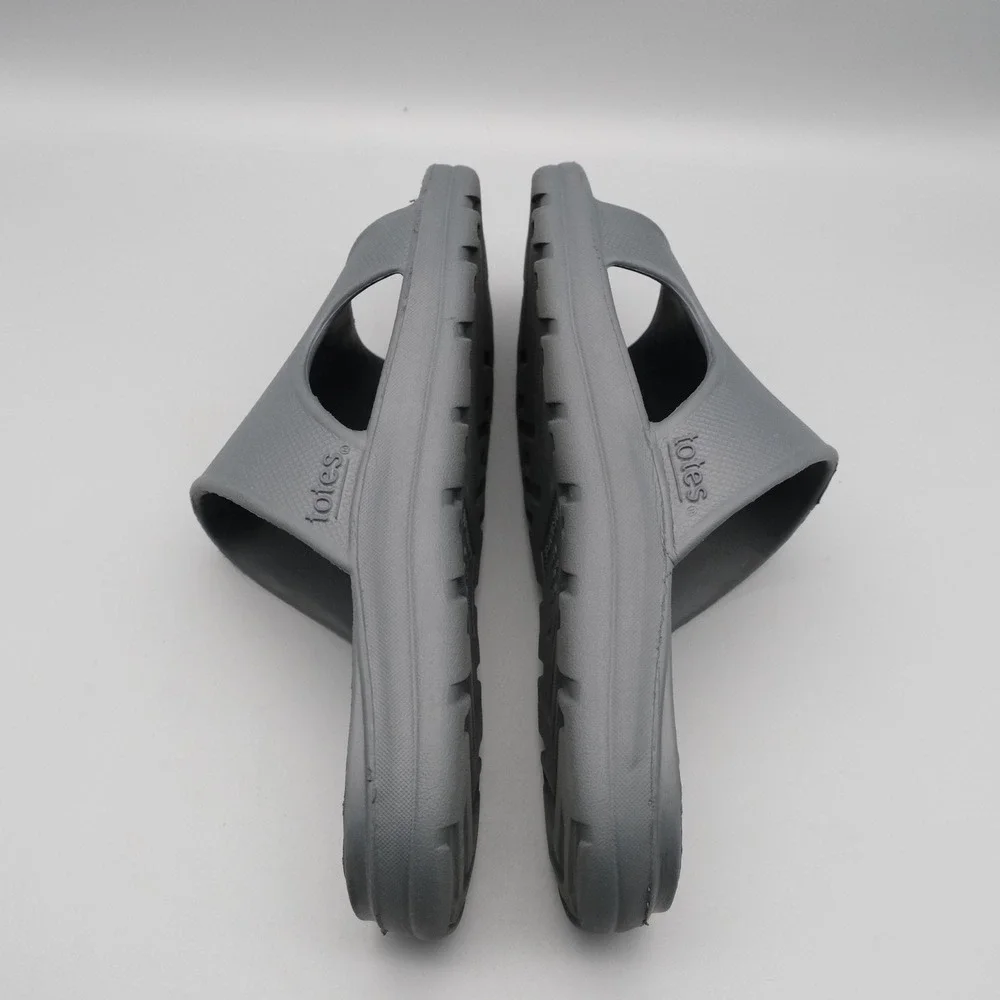 Totes Men Sol Bounce Slides Size 9 Grey Everywear Comfort Lightweight Sporty